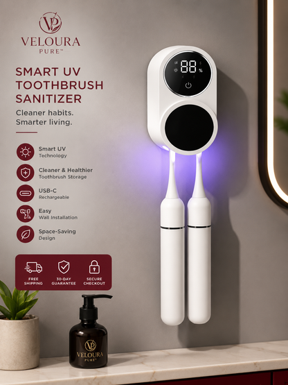 “Veloura Pure™ Smart UV Toothbrush Sanitizer”.
