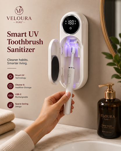 “Veloura Pure™ Smart UV Toothbrush Sanitizer”.