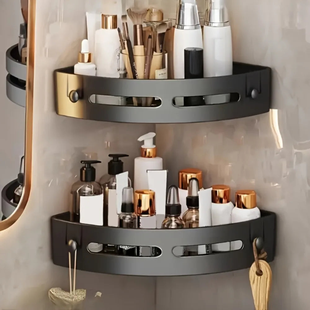 1/2pcs Bathroom No-Drill Wall Shelf Adhensive Shower Caddy Storage Rack Storage Shelf Towel Holder Shelves for Bathroom